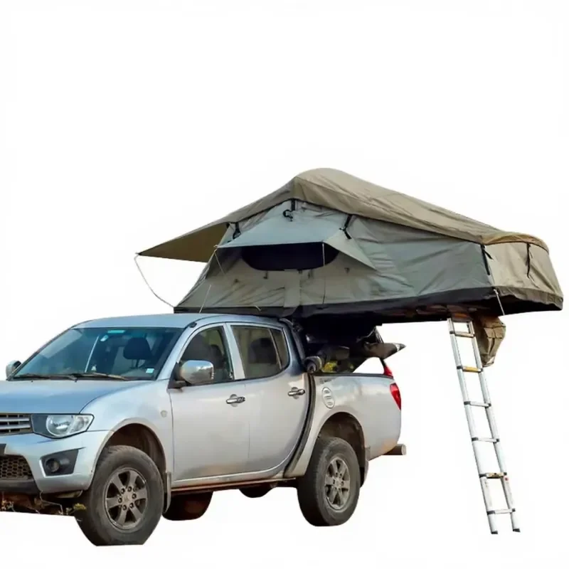 Outdoor Camping 4 Person Side Opening Roof Top Tent Large Space Oxford Waterproof Soft Shell Rooftop Tent with Skylight
