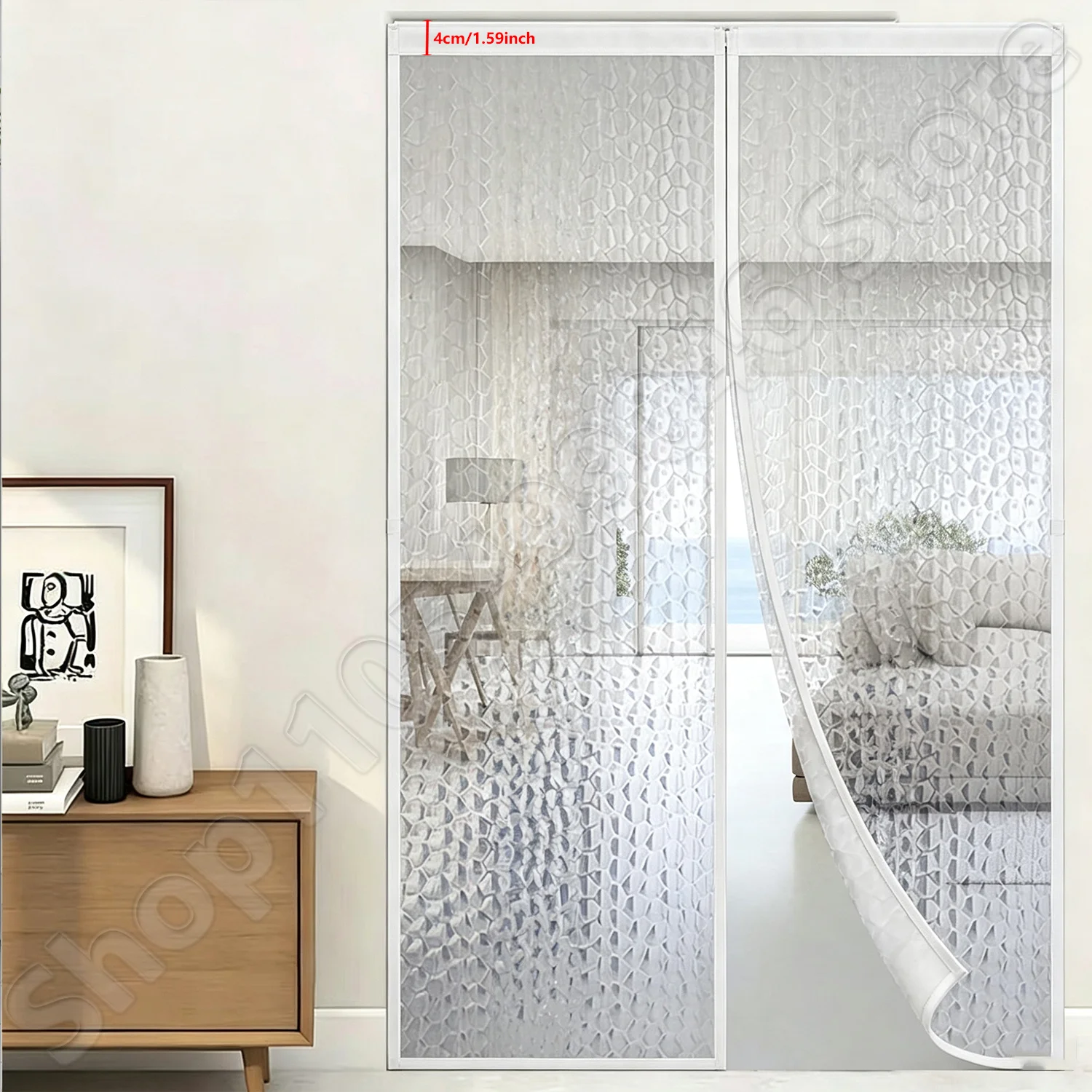 Magnetic Self‑Sealing Auto‑Close Door Curtain Heavy‑Duty Wind‑Resistant Thermal Partition Curtain No‑Drill Child‑Pet Friendly