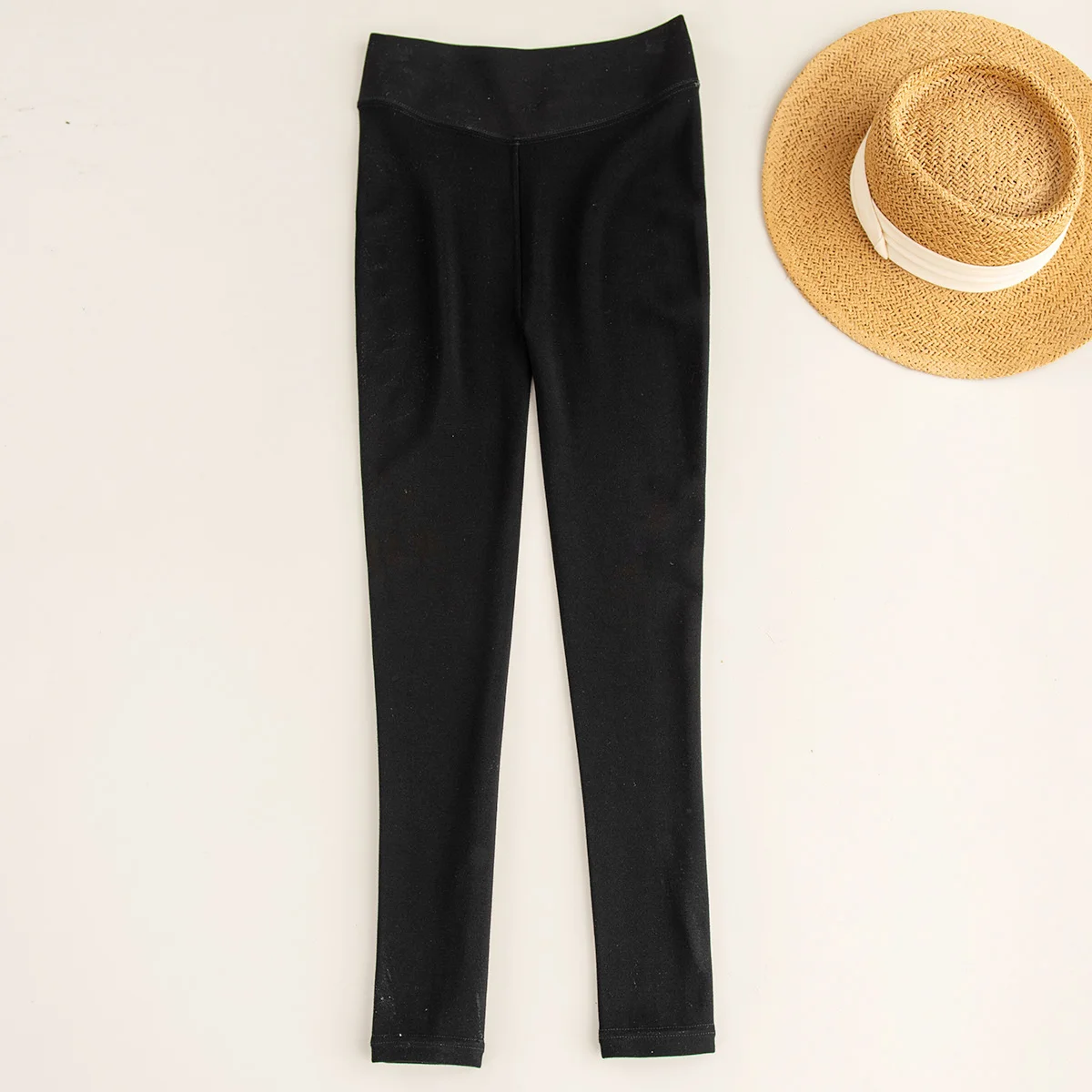 Hochgeschnittene, gefütterte Yoga-Hose, warm, schlank machend, schwarze Oberbekleidung, Winter-Leggings, Po-formend, lange Hose für Freizeit