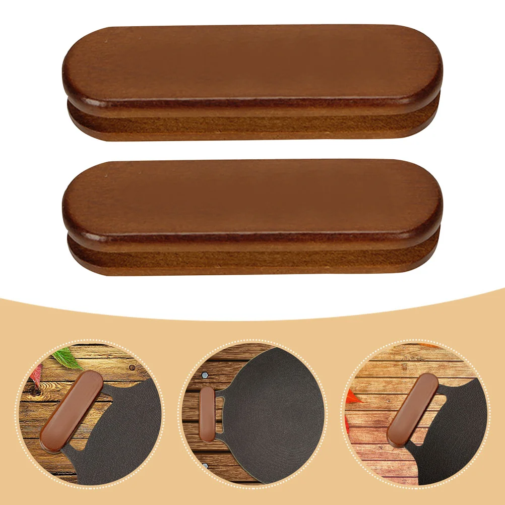 

2 шт. термостойкие деревянные чехлы на ручки сковороды, вспомогательные держатели ручек для кухни, приготовления пищи, выпечки, жарки, ручки, тепло