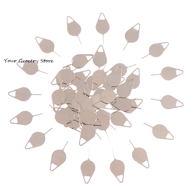 50pcs Sim Card Tray Removal Eject Pin Key Tool Stainless Steel Needle