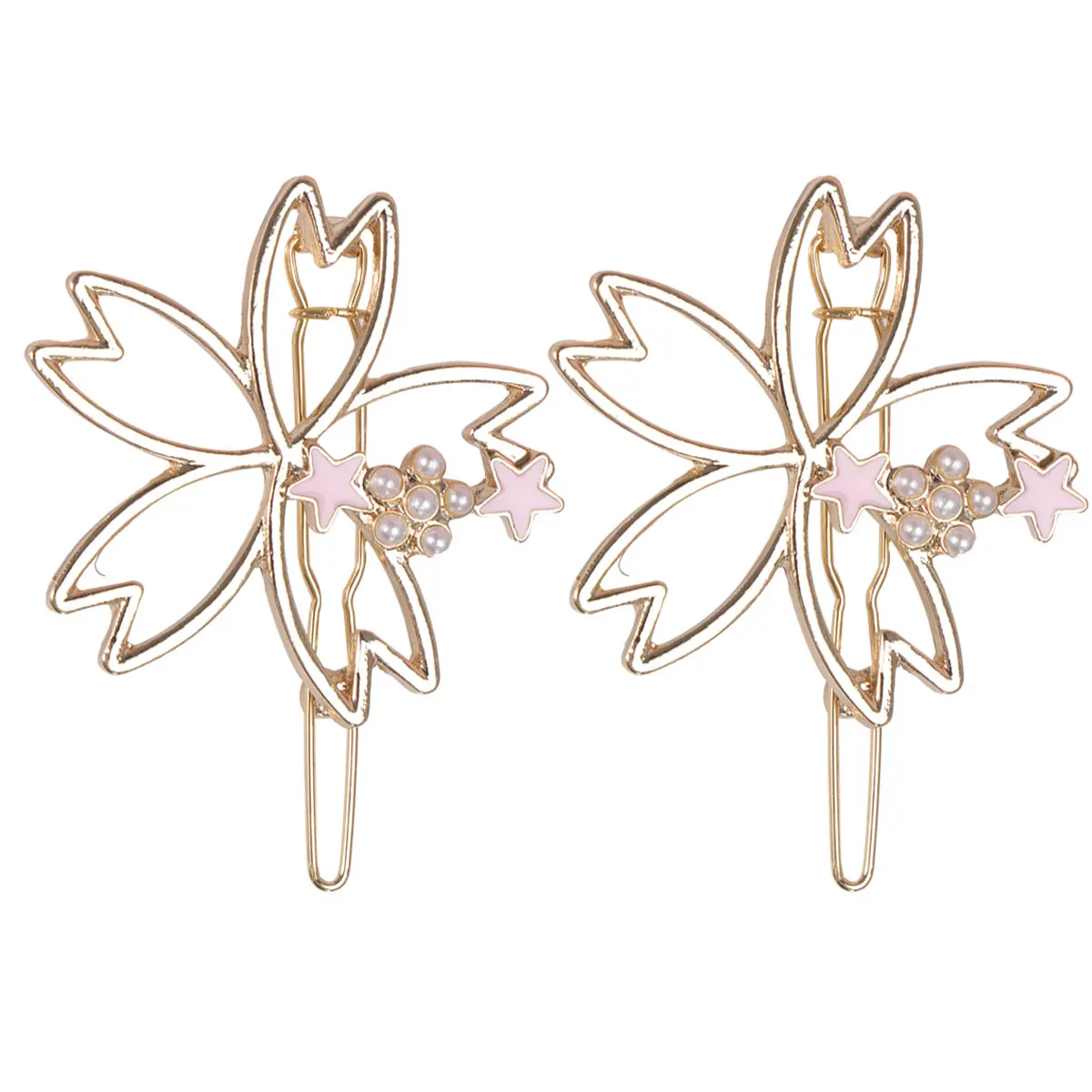 

2Pcs Flower Hairpin Unique Stylish Clip Fashion Bobby Wedding Party Daily Life Durable Long Use Beautiful Elegant
