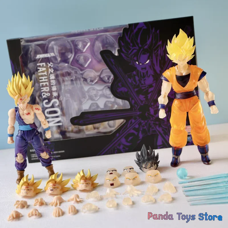 Dragon Ball Shf Father And Son Gohan Goku Action Figures Demoniacal Fit Anime Statue Collection Model Doll Kid Toy Birthday Gift