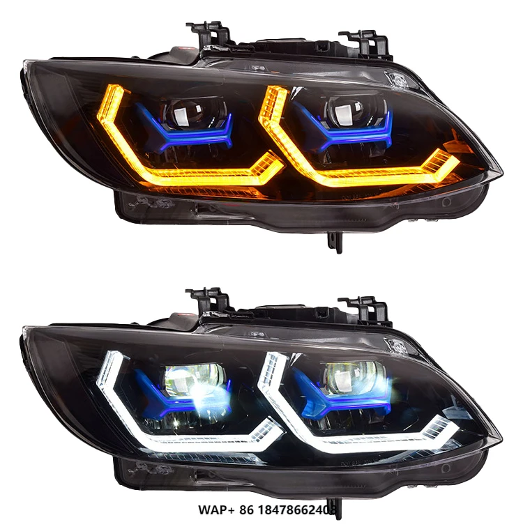 

MJ for 3 Series Pre-LCI LED Headlamp 2007-2013 E92 335i 330i 320i Front Upgrade LED Headlight Yellow DRL