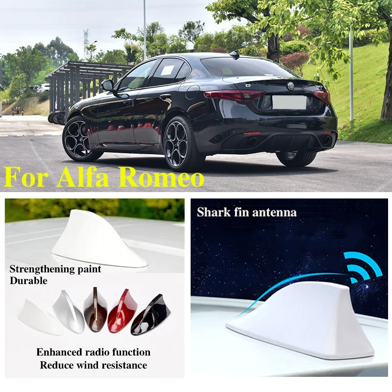 

For Alfa Romeo Giulia Stelvio Car Shark Fin Antenna FM Signal Super Aerials Amplifier Reduce wind resistance Car accessories