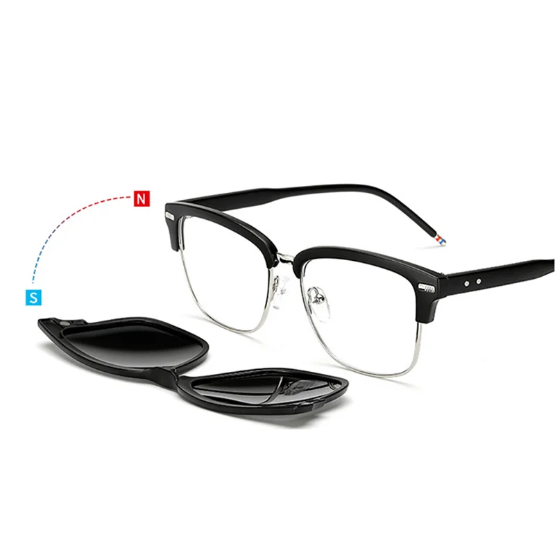 2279 Magnet Clip Square Myopia Glasses 0 -0.5 -1.0 -2.0 To -6.0 Or Hyperopia Sunglasses +0.5 +1.0 +2.0 To +6