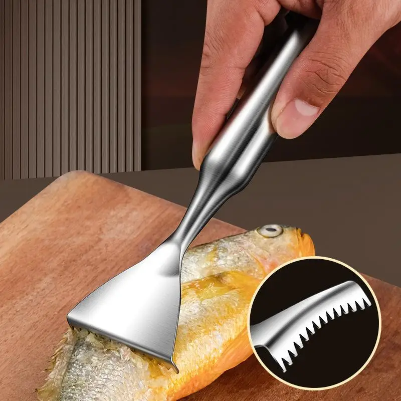 304 Stainless Steel Fast Cleaning Fish Peeler Scale Remover Seafood Crackers Fish Scaler Cleaner Planet Skin Brush Scraper Tool
