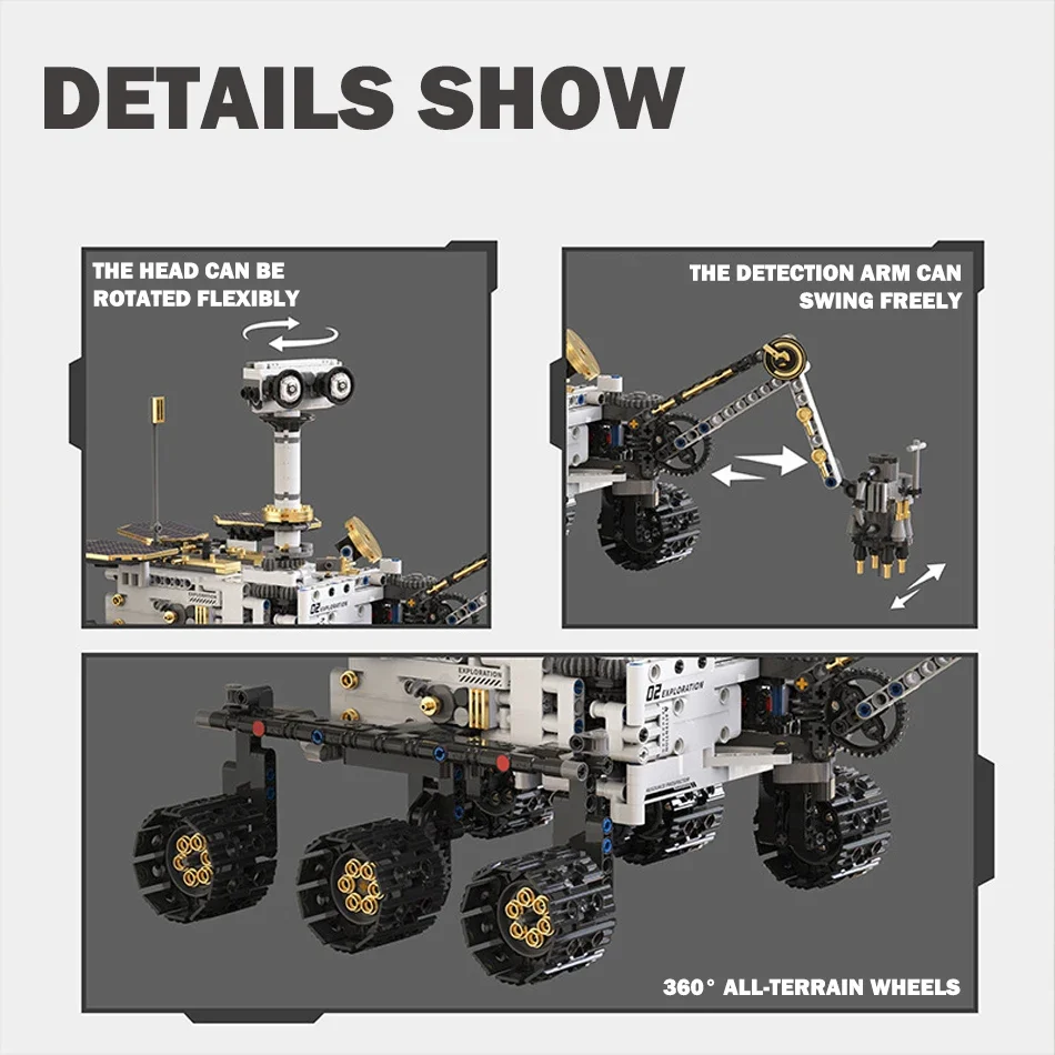 Technical Space Explanation Auto Building Blocks Set Science Mars with Motor RC Car Model Kit Boys Toy Kids Adults Gift 1007PCS