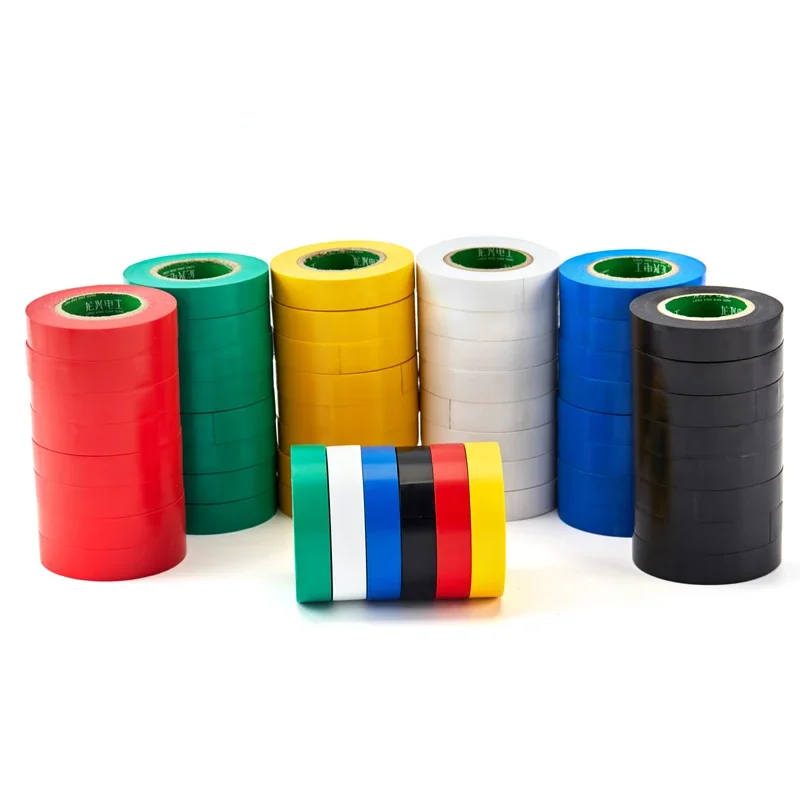 Color Electrical Tape PVC Wear-resistant Flame Retardant Lead-free Insulating Waterproof Eletrician White Black Red Blue Green