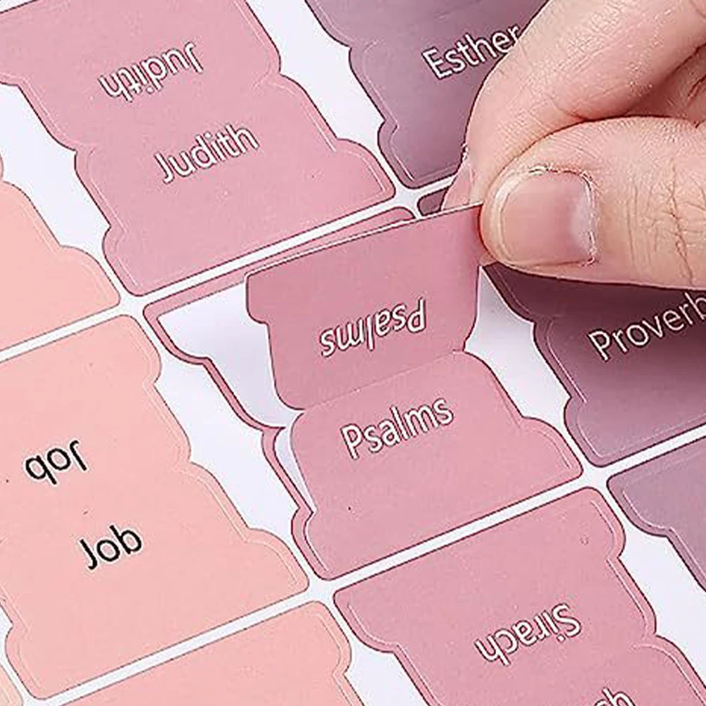 Imagem -04 - Índice Bíblico Etiqueta Adesivo para Mulheres Tabs Bíblicos Escrivável Removível Personalizado Auto-adesivo Marcador Adesivos Roxo Folha