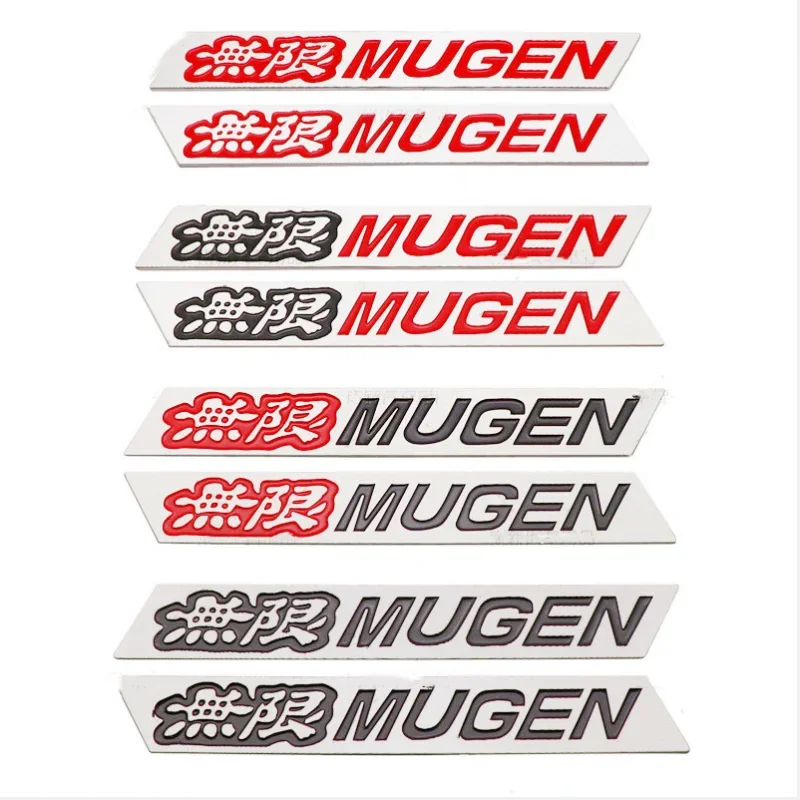 1Pairs New 3D Aluminum Mugen Logo Chrome Emblem Badge Car Rear Trunk Sticker Auto Styling For Honda Civic Accord CRV Fit