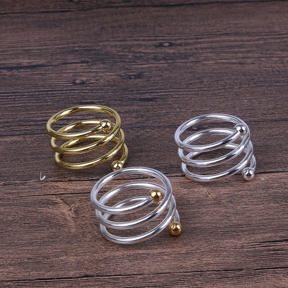 

10pcs Metal Spring Napkin Rings Gold Serviette Buckle Party Wedding Banquet Celebrations Graduations Events Decorations