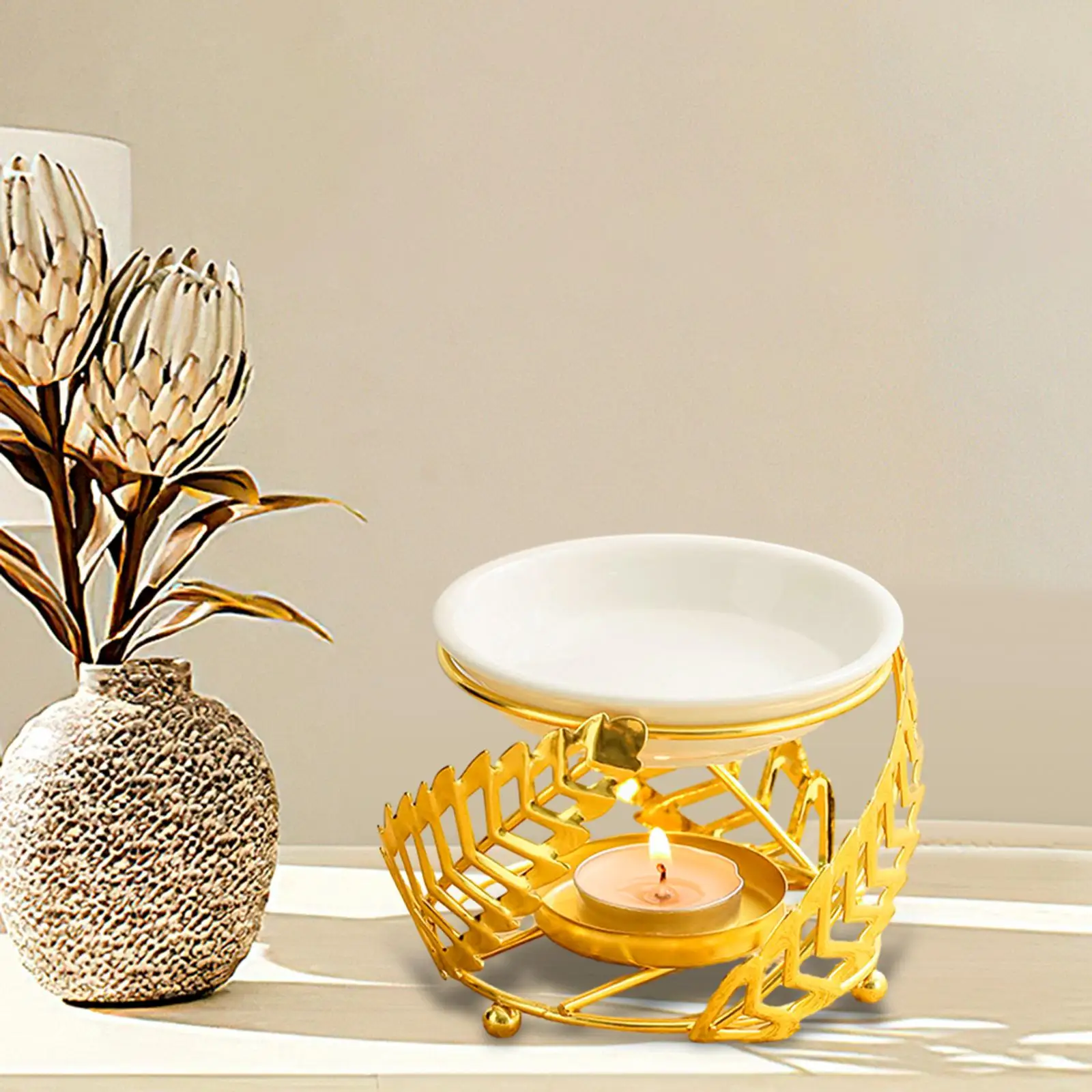 เชิงเทียน Tealight 50ml น้ํามัน Aroma Diffuser ทําด้วยมือสําหรับห้องนอนทนทาน