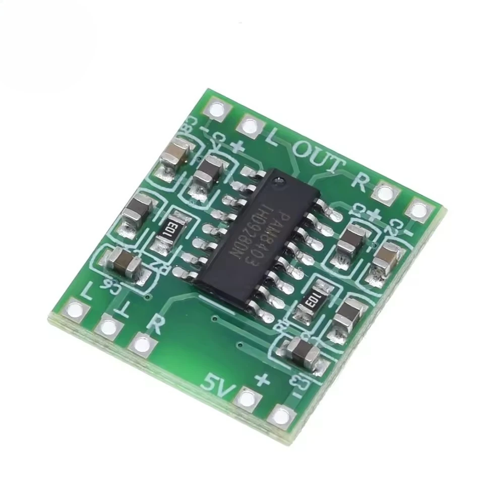 PAM8403 Mini Class D Digital Amplifier Board 2×3W Dual Channel DC2.5V-5V Stereo Audio Amp Module For DIY Speaker Audio Projects