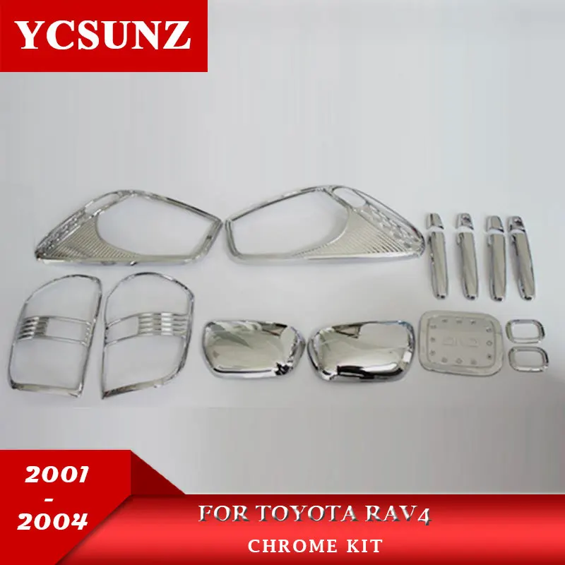 car Accessories ABS Car-Styling Chrome Kit Full Set For TOYOTA RAV4 2001 2002 2003 2004