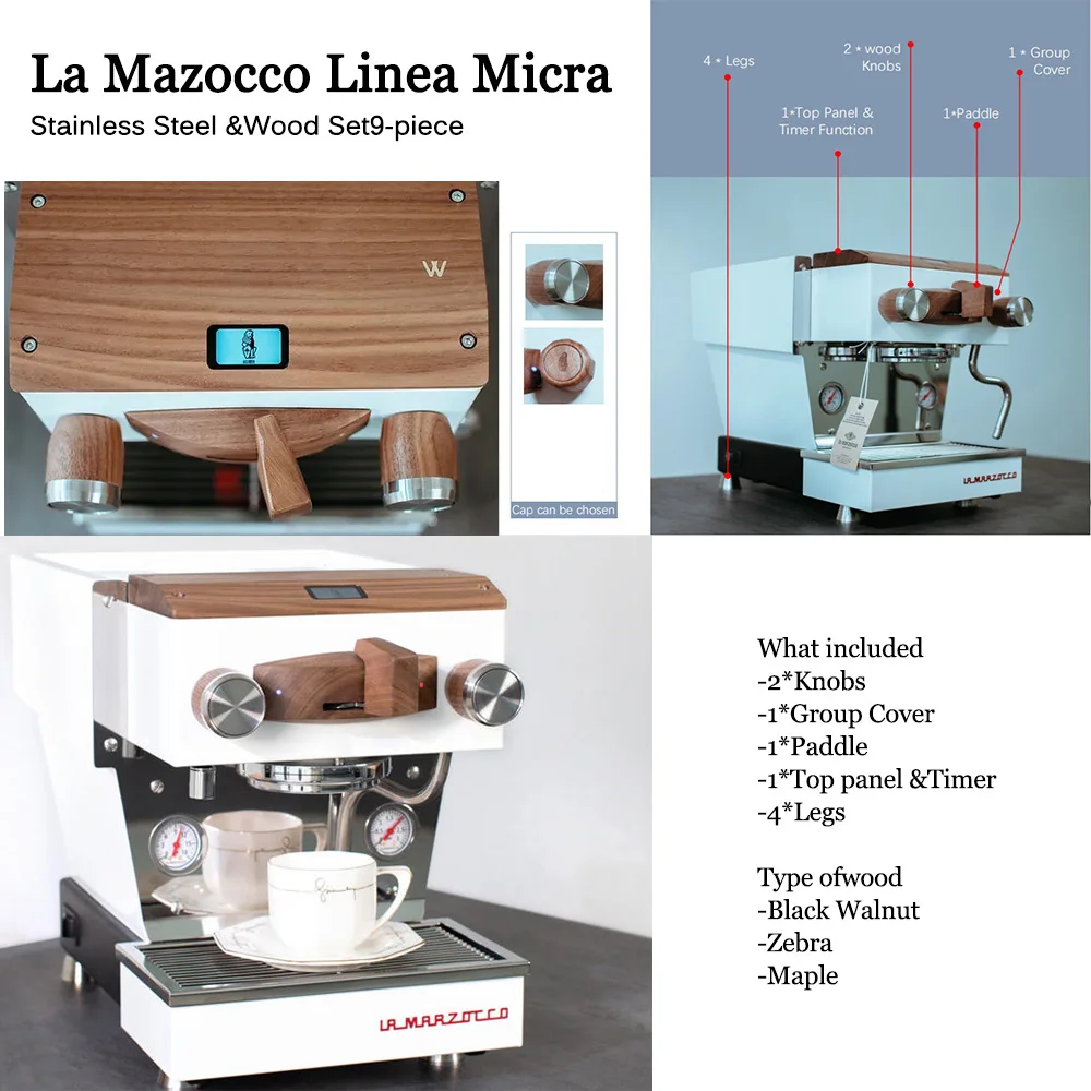 La Marzocco Micra DIY Modification Kit High-end Coffee Machine Modification Walnut Zebra Maple Wooden Accessories