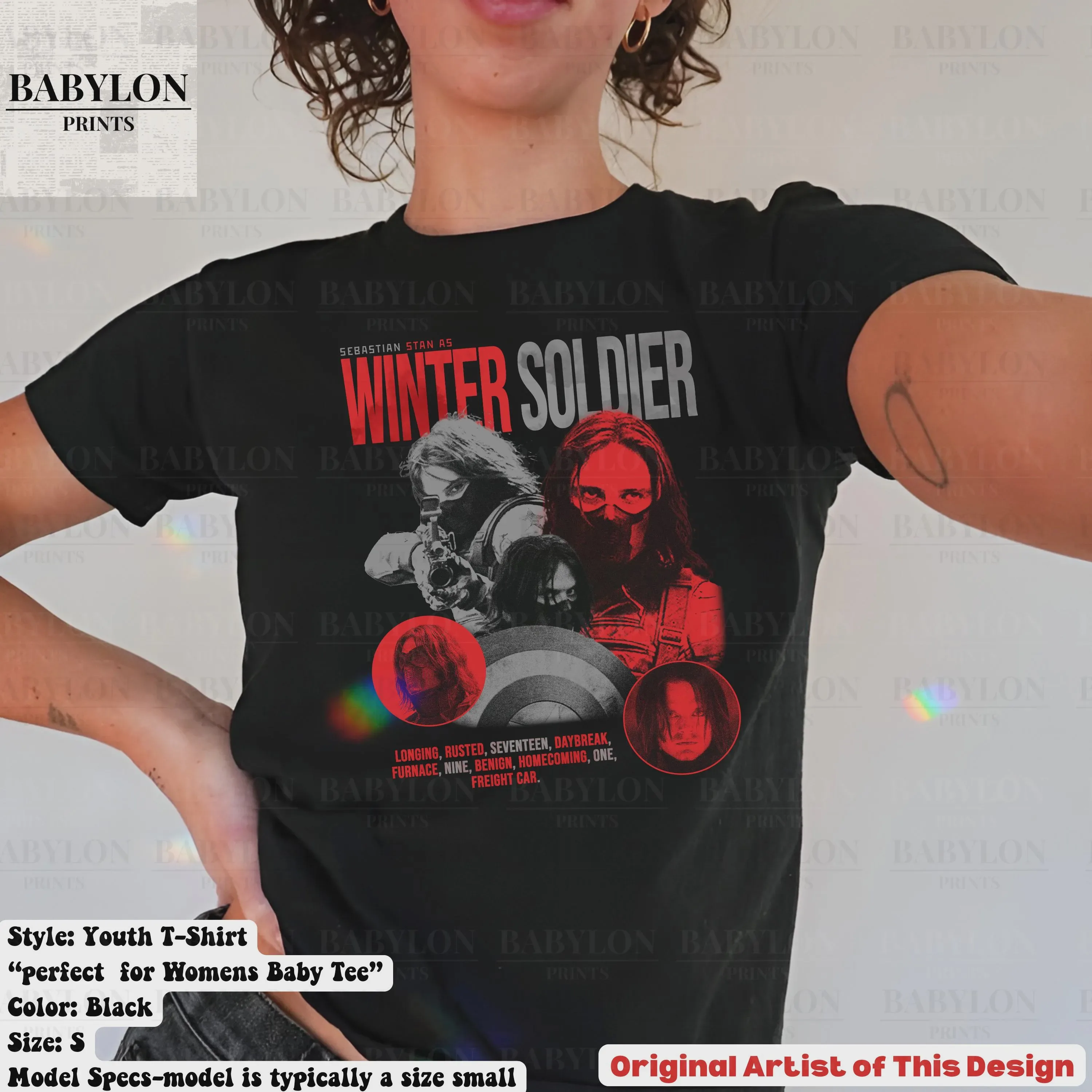 2026 Avengers Style Winter Soldier Men's and Women's Summer Pure Cotton T-shirt Fan Style Comfortable, Breathable, High-quality