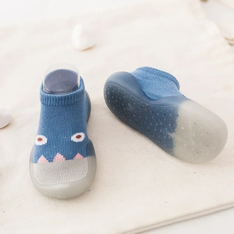 Cartoon Toddler Shoes Animal Pattern Non-slip Silicone Sole Baby Floor Socks Breathable Casual Cotton Baby Boys Girls Shoes