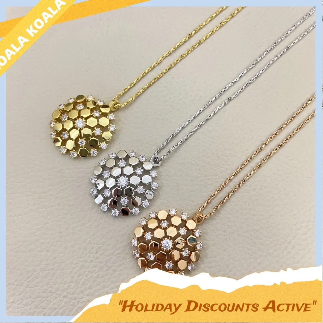 

High Luxury 2025 New S925 Snowflake Honeycomb Necklace Exquisite Fashion Party Workplace Versatile Jewelry - Birthday Gift