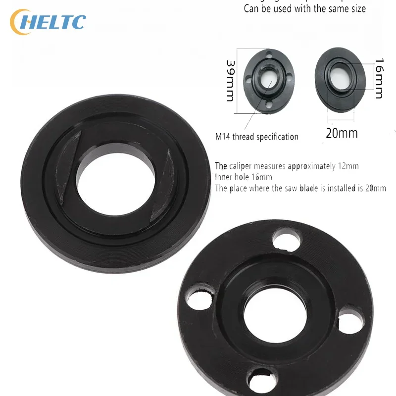 1set Inner Flange Nut Set Metal Pressure Plate Angle Grinder Metal 125 150 180 230 M14 Shaft Angle Grinder