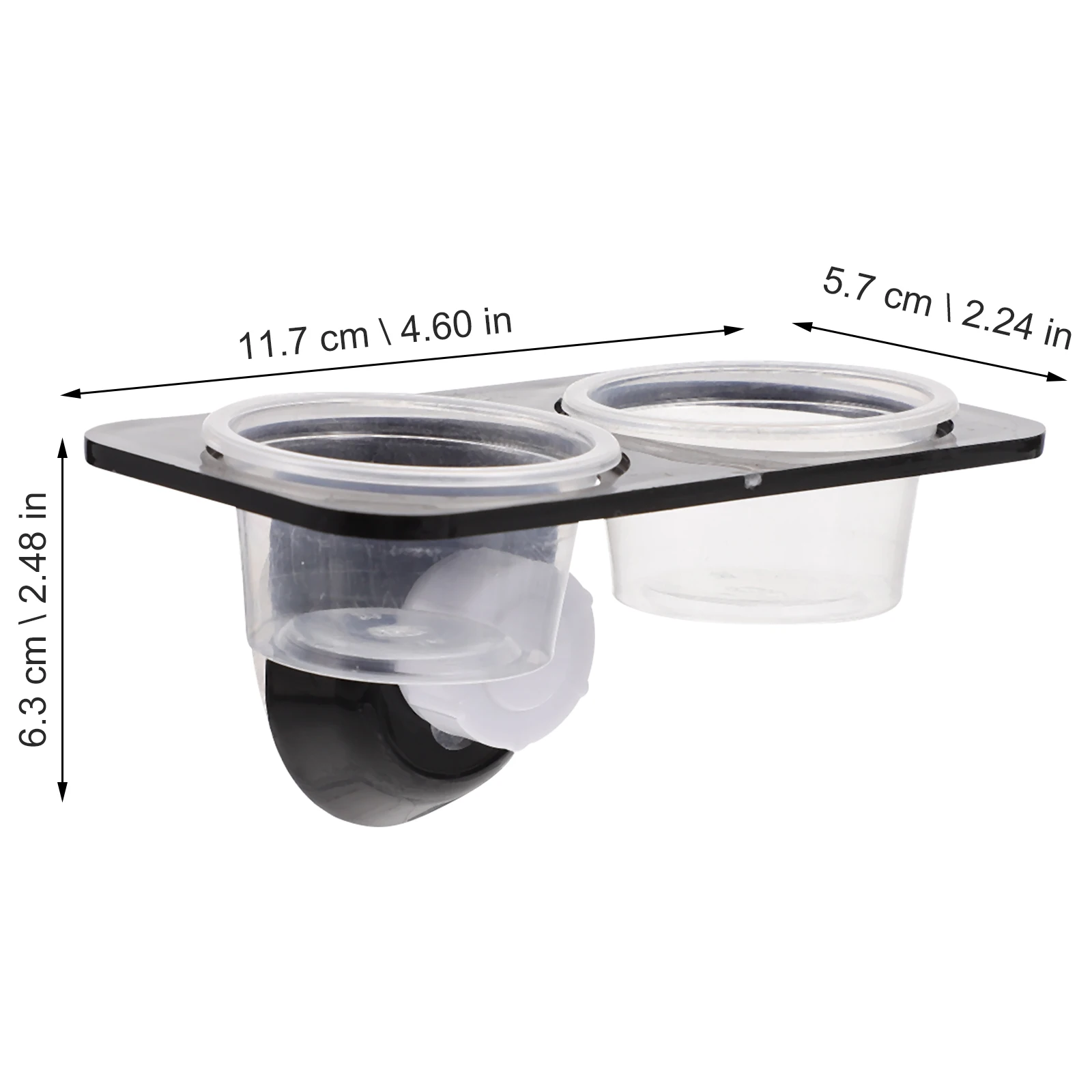 

1 Set Reptile Simple Worm Container Gecko Bowl Suction Cup Double Cups Design Compact Size Anti Escape Food Container Water Bowl