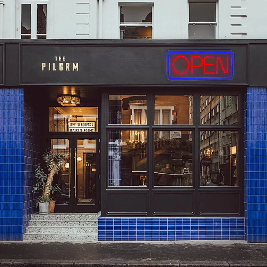 오픈 네온 사인, USB로 구동되는 대형 비즈니스 램프, 커피숍, 바, 레스토랑 및 미용실 입구 장식에 사용됩니다.