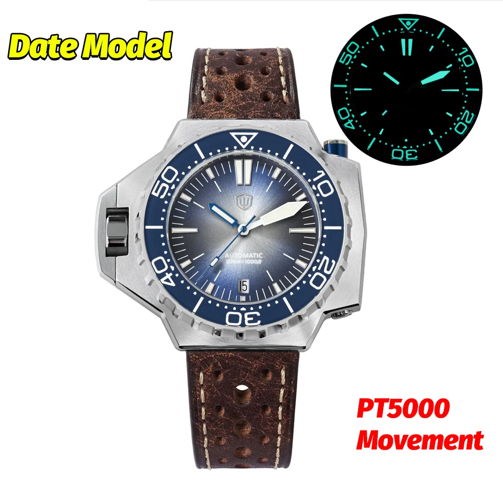Watchdives WD1968 300M automatisch mechanisch duikhorloge Pt5000/Pt5004 waterdichte keramische bezel BGW9 roestvrijstalen retro horloge