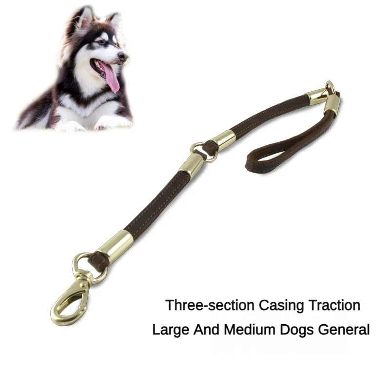 

Cowhide Dog Leash Large Dog Leather Leash Medium Golden Retriever Maki Akita Alaska Dog Leash