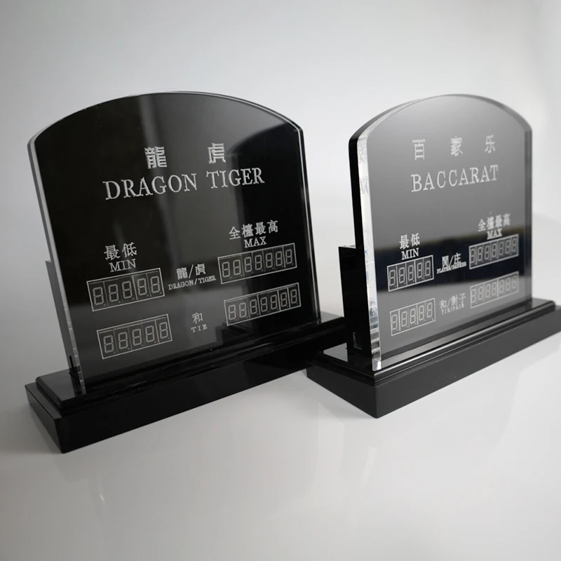 Casino Standard 7 Color Led Electronic Engraved Baccarat Digital Min Max Limit Sign Board for Gambling - view 3