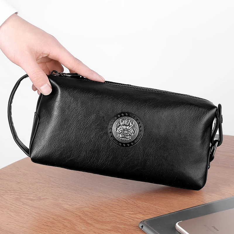 

High Quality Cowhide Men's Brand Handbag Wallet Card Bag Bag For Men Sacoche Homme Bolso Hombre Necessaire Clutch Wallet For Men