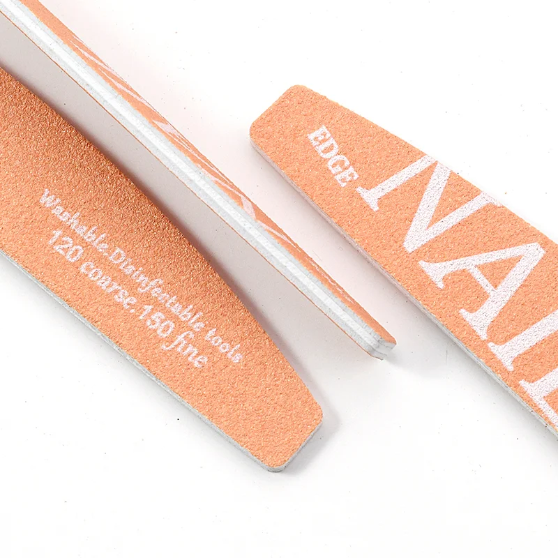 ตะไบเล็บสองด้าน 50 ชิ้น สำหรับขัดเจลเล็บ รูปทรงกล้วย กระดาษทรายขัดเล็บ 120 ถึง 150 กริต ชุดตะไบเล็บสำหรับทำเล็บมือและเล็บเท้า