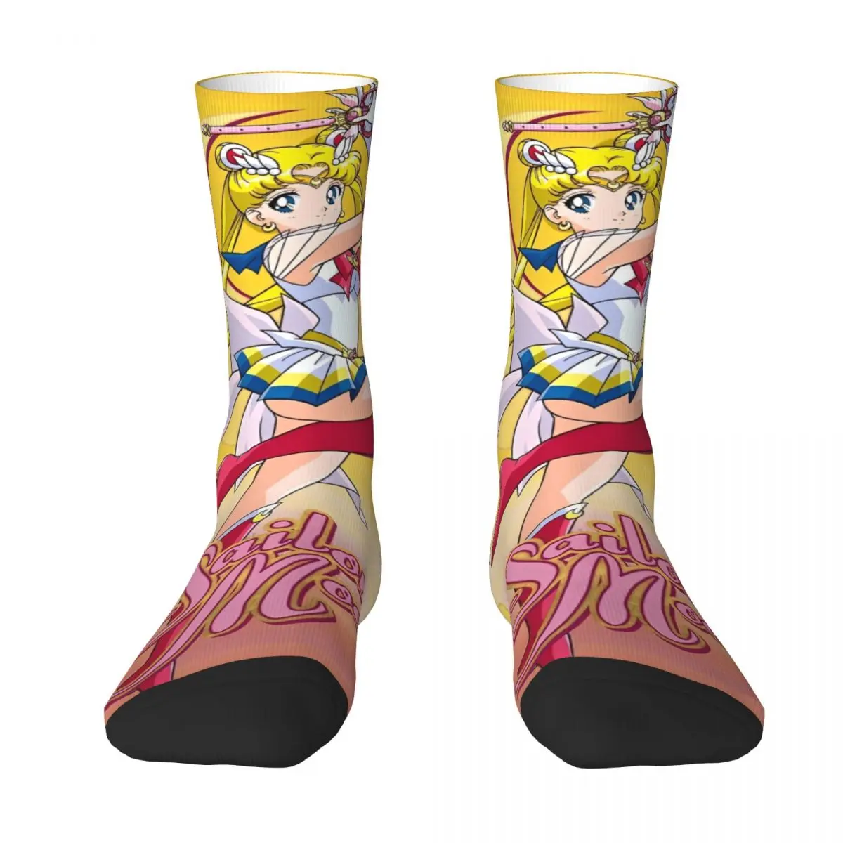 Chaussettes de skateboard imprimées coordonnantes pour hommes, bas fantaisie, S-Sailor, Moons Moon, confortables, automne