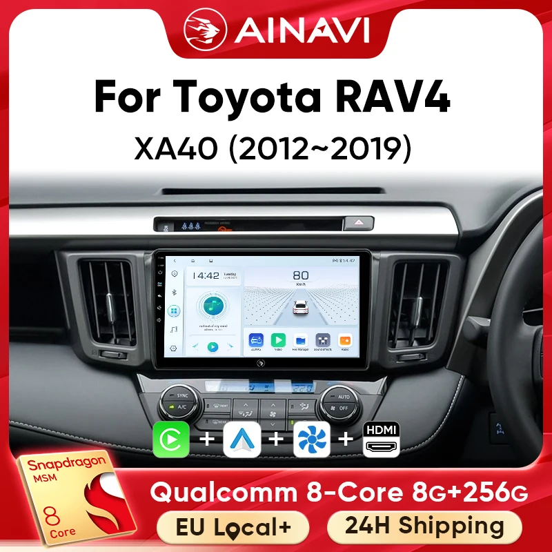 Ainavi Car Multimedia Player For Toyota RAV4 RAV 4 XA40 2013 2014 2015 2017 2019 RHD LHD wireless Carplay Android Auto 4G Wifi