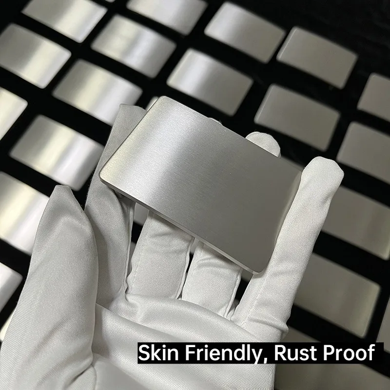 35/38mm Pure Titanium Hammer Pattern Plate Buckle Belt Clasp Head Rustproof Men's Business Suit Casual Pants Smooth Belt Buckle