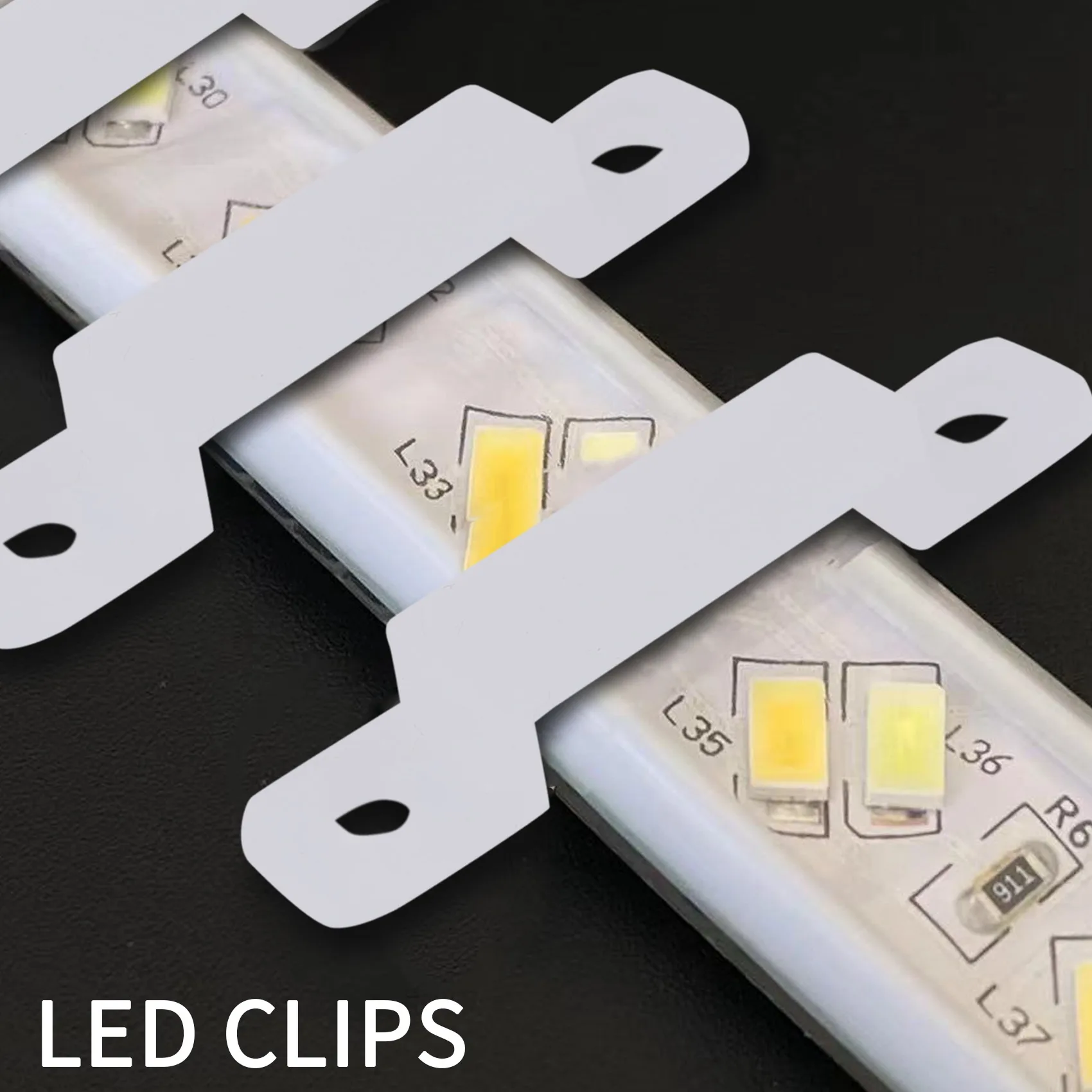 100Pcs LED Lights with Fastener Clip Silicone Buckle Suitable for 3528 5050 1210 RGB LED Lights 12mm