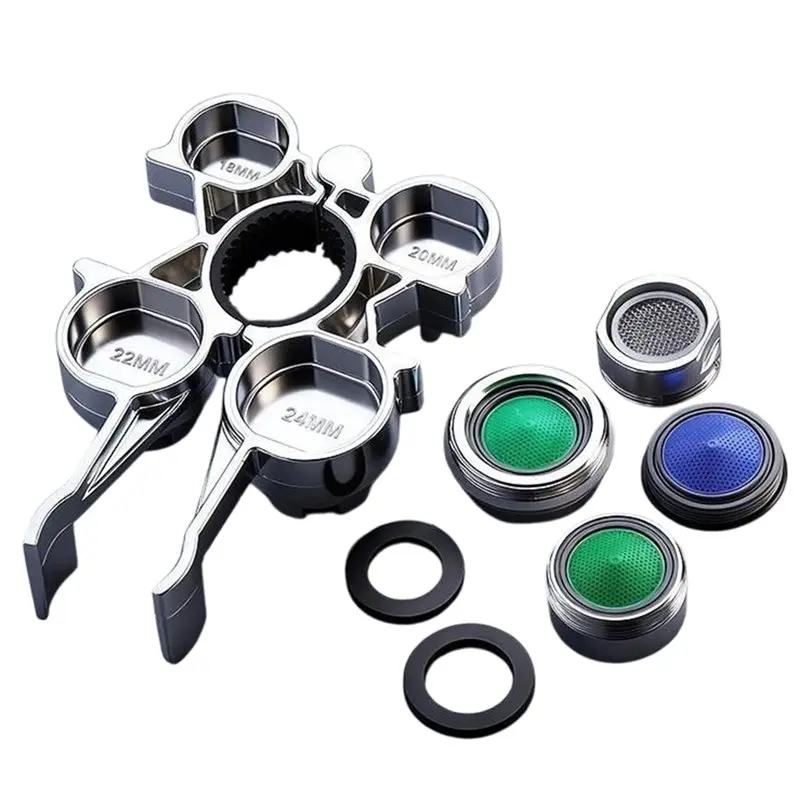 A93E-12-In-1 Multi-Function Faucet Aerator Wrench Tool Kit Plumbing Repair Wrench Faucet Valve Removal Tool
