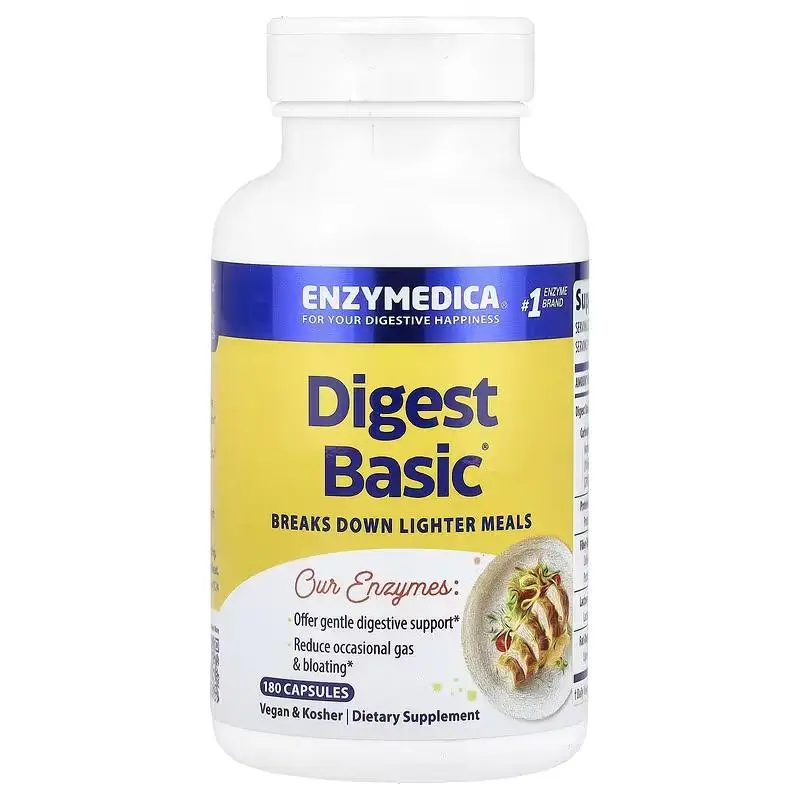 

Basic Digestive Enzymes Lactose Intolerant Formula 180 Tablets Easily Absorbed Supplement for Digestive Health