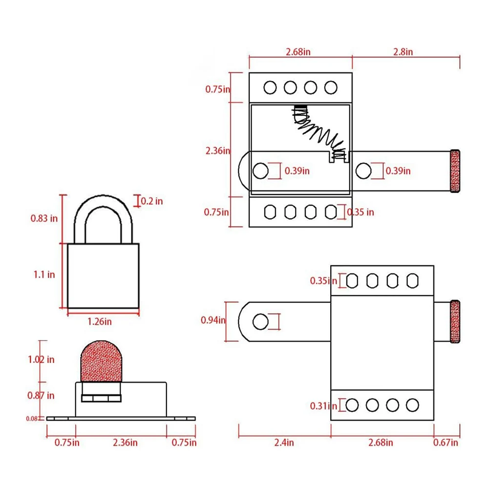 Two Piece Garage Door Lock Kit with Vertical Engagement Design and Galvanized Steel Durability for Long Term Use