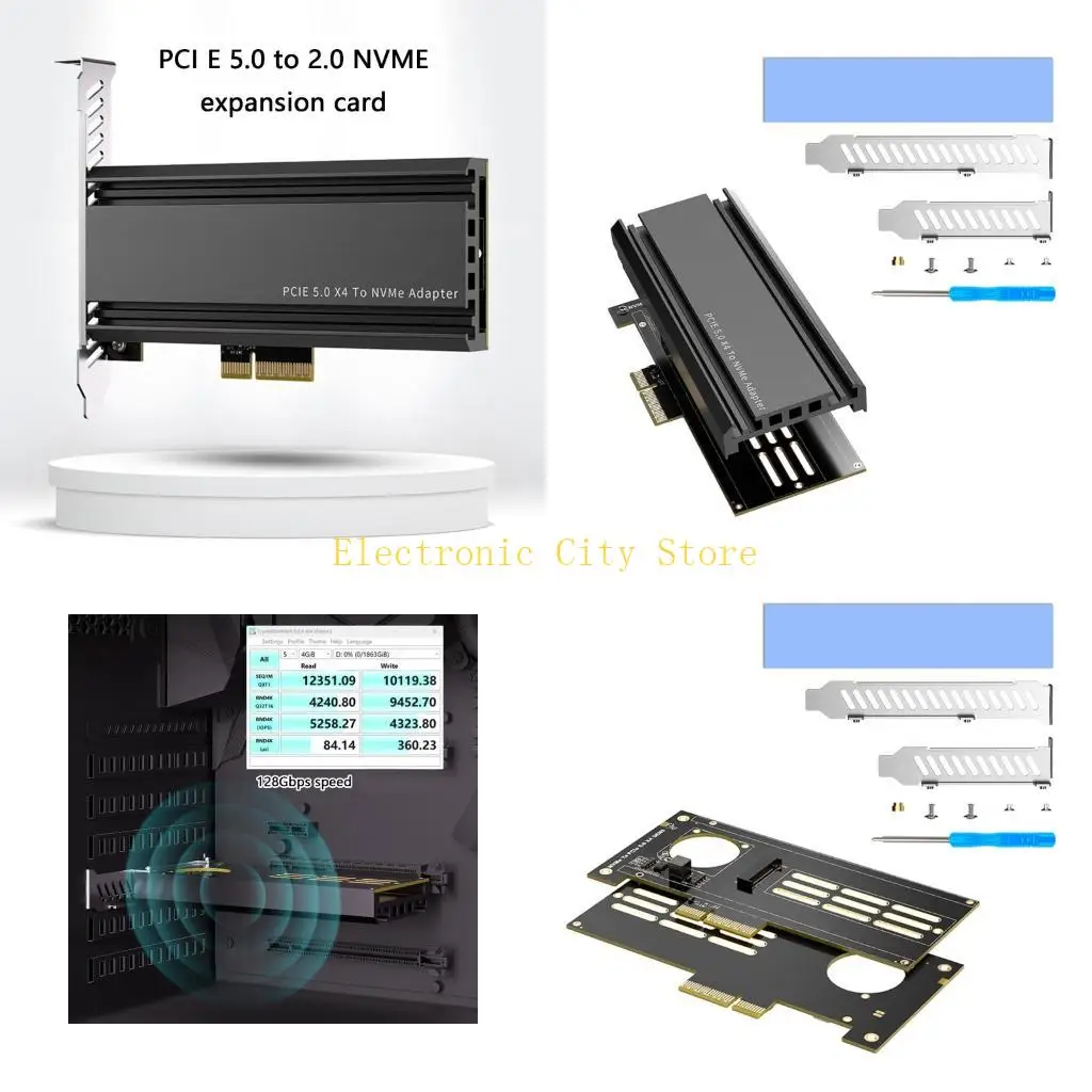 

PCIE5.0 To NVME2.0 SSDs Expansion Card for 128Gbps Highly Speed Data Transfer Enhances SSDs Performances PCIE X4X8X16 HU8D