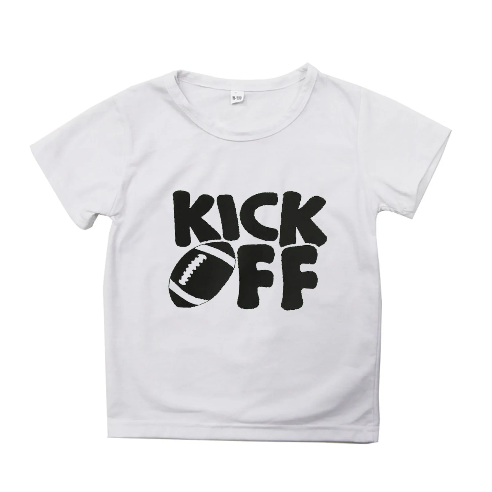 

Kick Off Footbal Letter-printed L European and American Children's Round-neck T-shirt Is A Best-selling Casual Short-sleeved Top