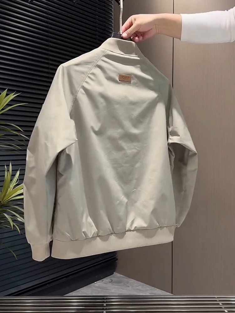 

Мужская бейсбольная куртка, повседневная универсальная модная весенне-осенняя удобная полиэфирная ткань, длинная застежка-молния све