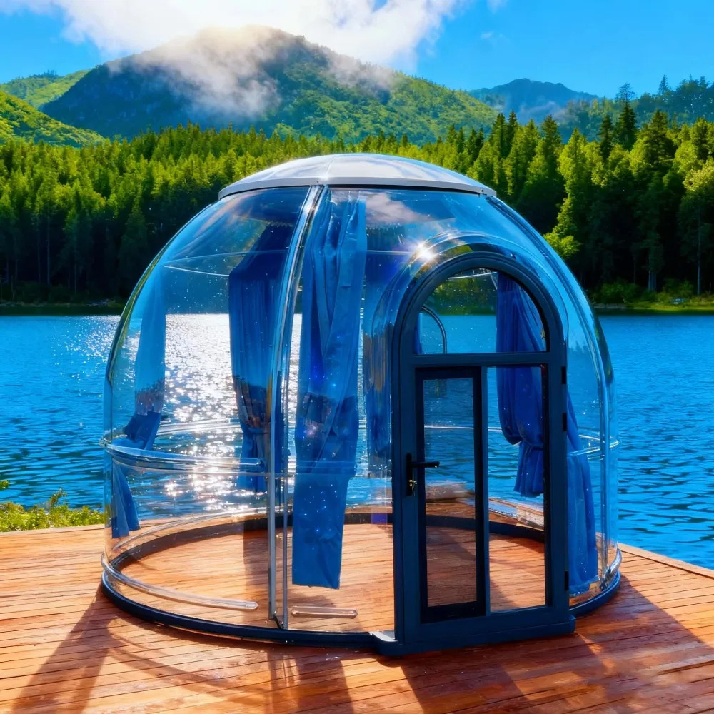 Aluminum Arched Roof Transparent Glass Dome, PC Star Room Bubble House for Outdoor Hotel Villa Restaurant Homestay