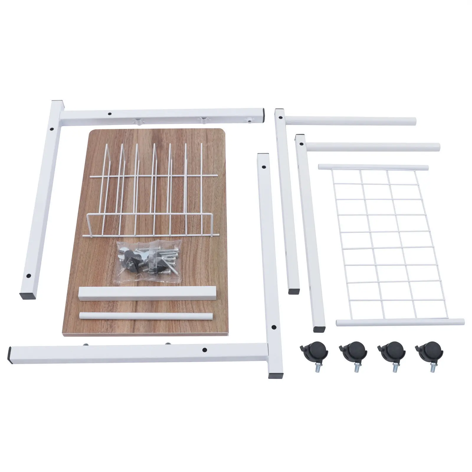 Mesita de noche portátil, mesa lateral con ruedas móviles, bandeja rodante para Hospital, escritorio ajustable en altura final, en forma de C