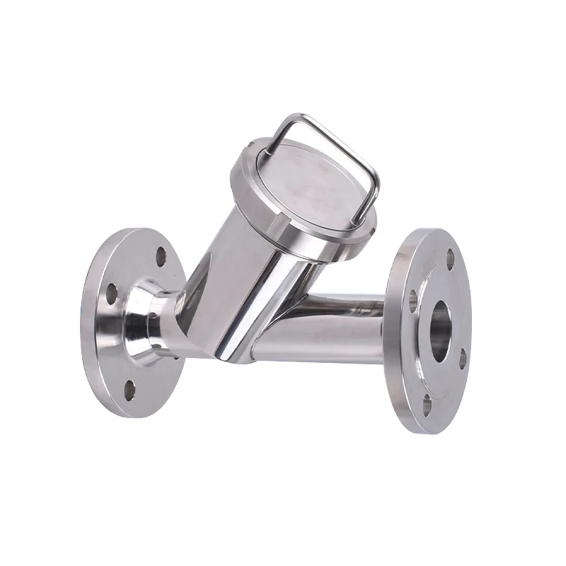 Flanschtyp Y-Typ-Filter Sanitär-Flanschfilter SS304 schräger Flanschfilter aus Edelstahl