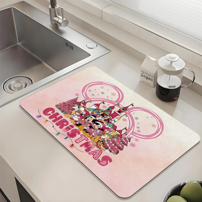 

Disney Christmas Mickey Drying Mat Absorbent Non-slip Quick Dry Pad for Sink