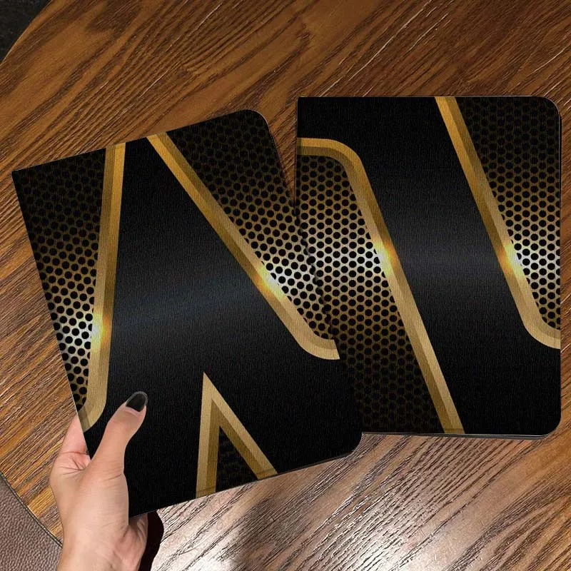 

Cool Black Glossy Pattern Gift For iPad Pro Air Mini 2 3 4 5 6 7 6th 7th 10th 11th 10.2 9.7 10.5 11 Foldable Tablet Case