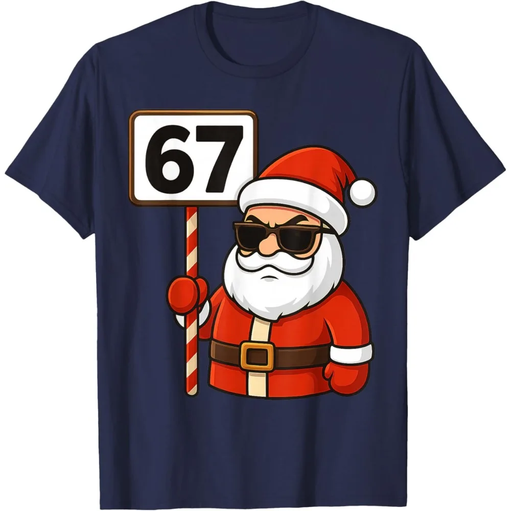 67 Meme Funny Six Seven Christmas for Men Women Unisex T-Shirt Short-sleeve O-neck Streetwear High Quality Cotton Tees