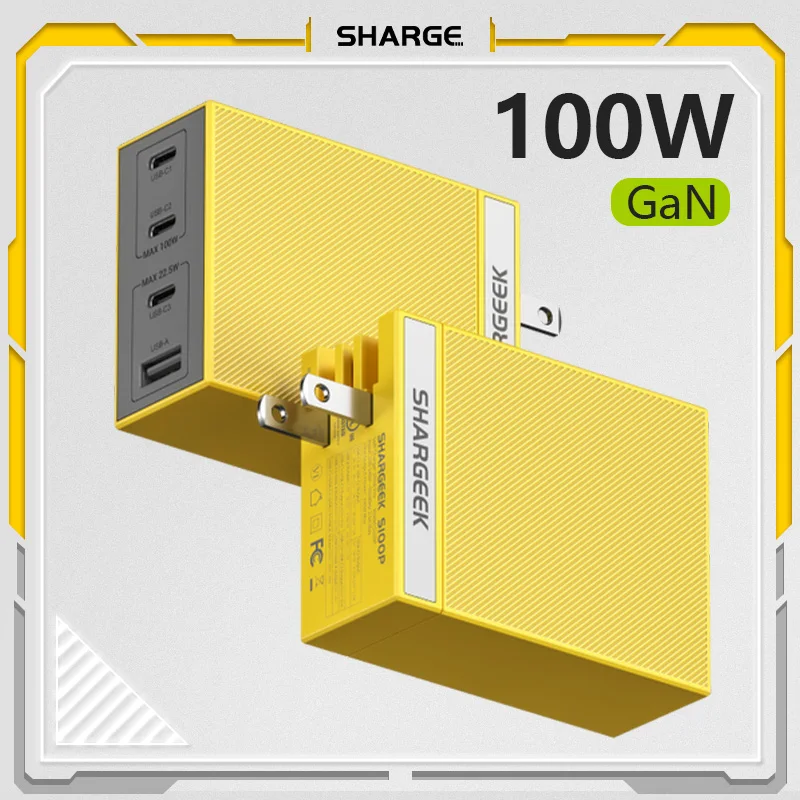 SHARGE USB C 100W GaN Wall Charger Multiport Quick Charging Station PPS PD 3.0 for iPhone Dell XPS Pixel and More