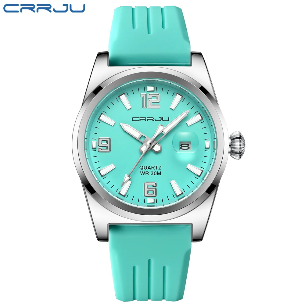 CRRJU Casual Quartz Wristwatch Fashion Waterproof Men\'s Watches Sport Silicone Strap Male Luminous Clock Relogio Masculino