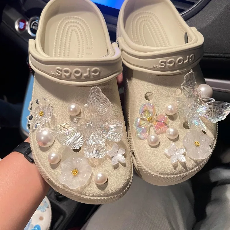 Girl Heart Transparent Butterfly Shoes Flower Water High-end Decorative Buckle Removable Hole Shoe Buckle